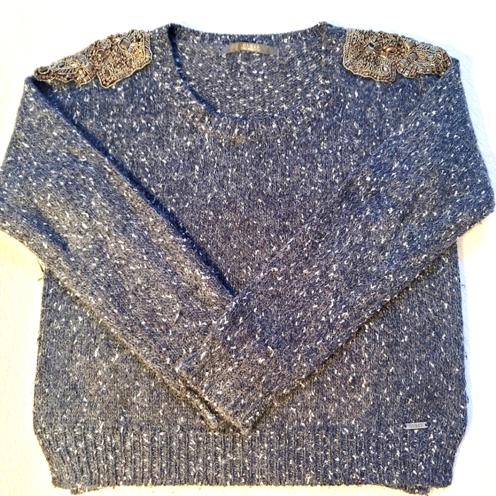 Guess, Small, Sweater w/sequins applique